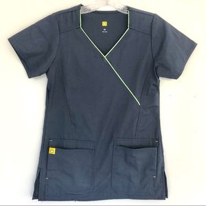 NWOT WonderWink Navy Scrub Top Size XS